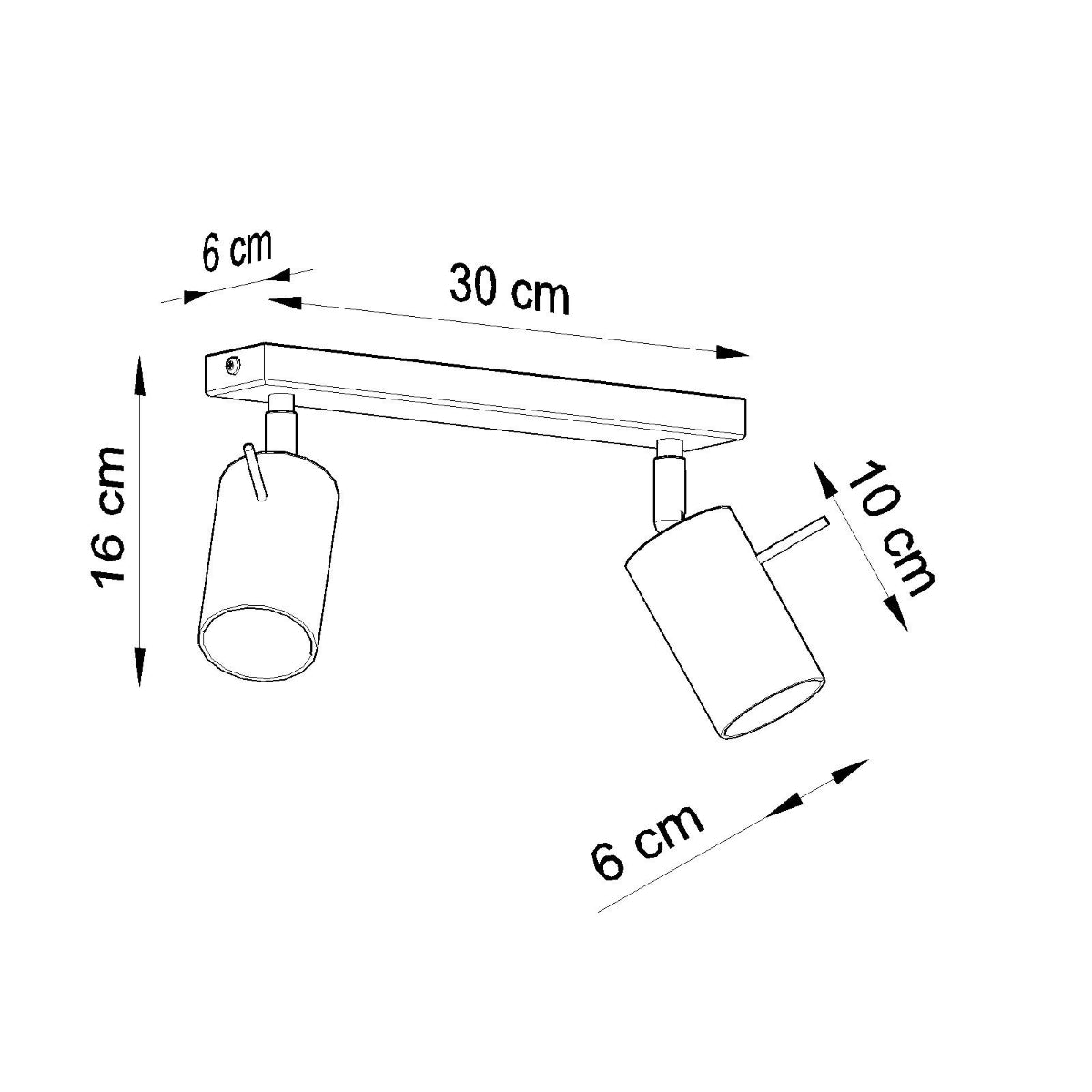 Directional ceiling light 2 LED chrome