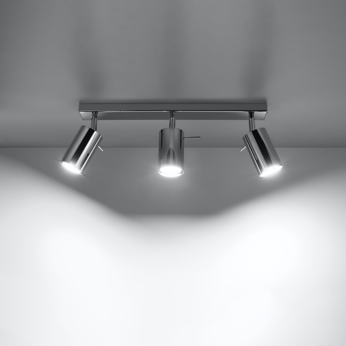 Directional 3 LED chrome ceiling light