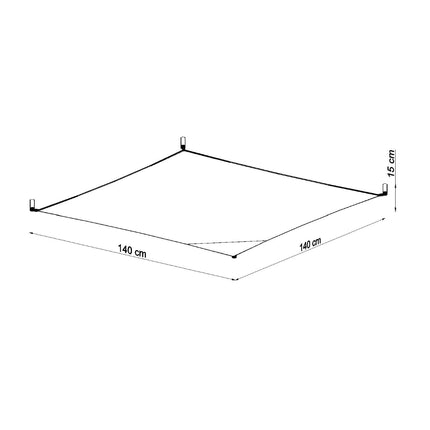 Square Fabric Ceiling Light 4 White