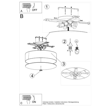 Full Circle Ceiling Light 50 White