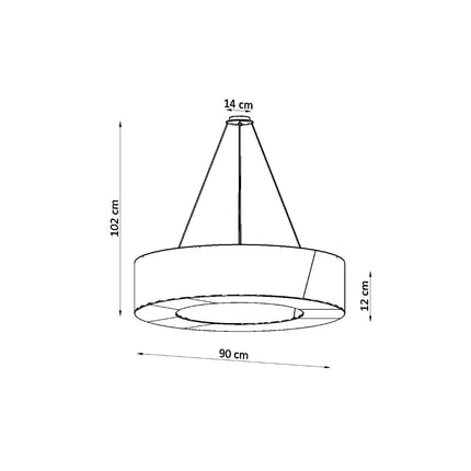Lustre Saturne Slim 90 noir