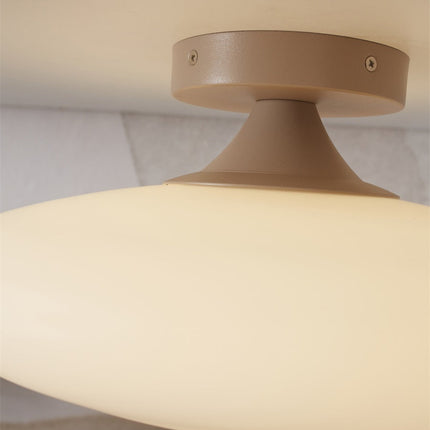 Plafonnier Sapporo Verre Blanc & Sable 28 cm