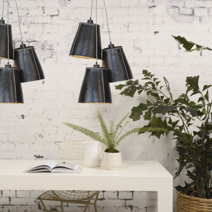 Suspension Amazon Trois Abat-Jours Noir – Taille L