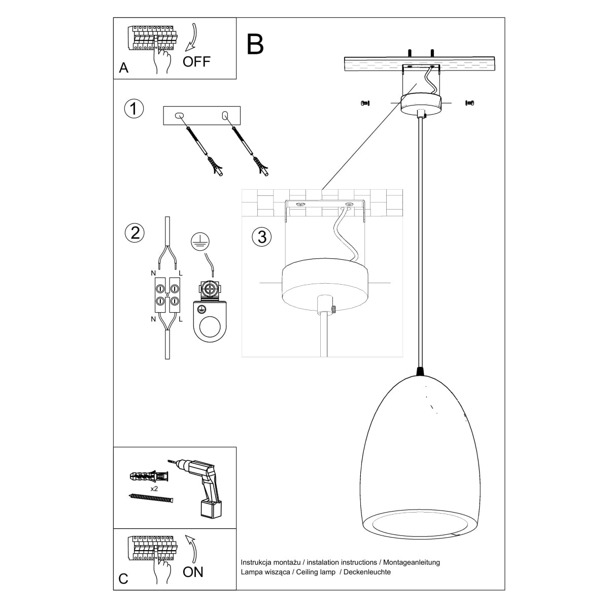 Lampe pendante en céramique BUKANO