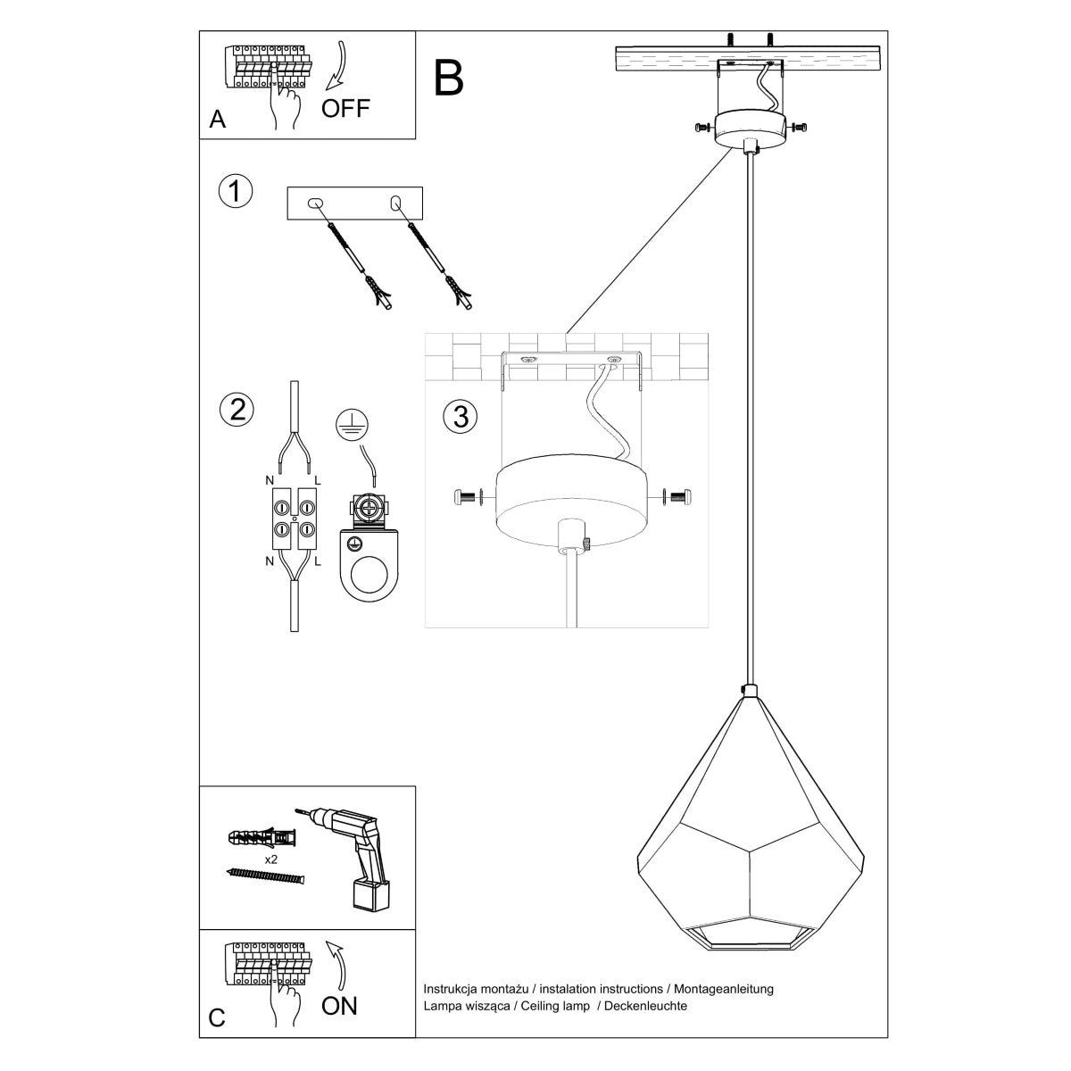 Lampe pendante en céramique PAVLUS