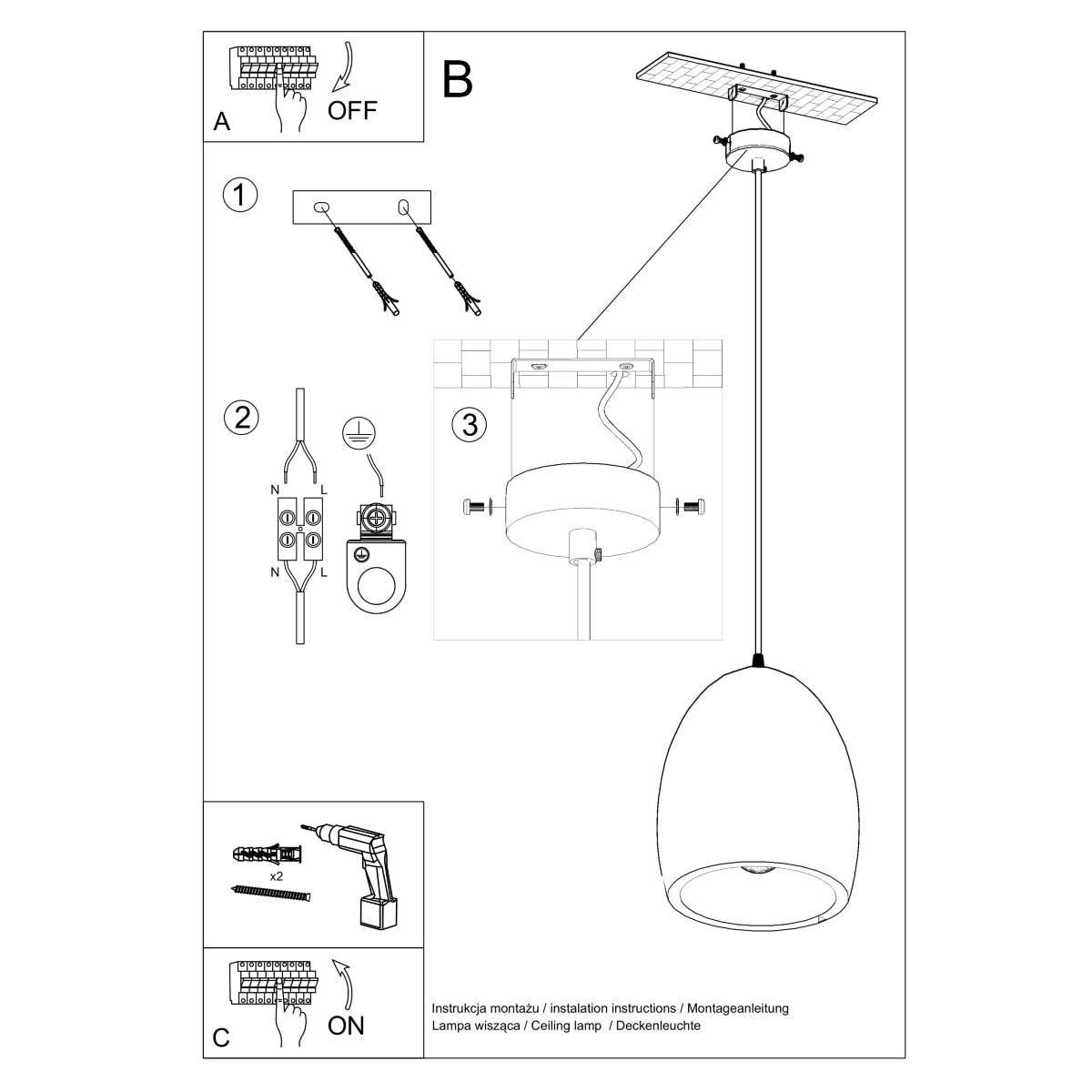 Lampe pendante en céramique FLAWIUSZ