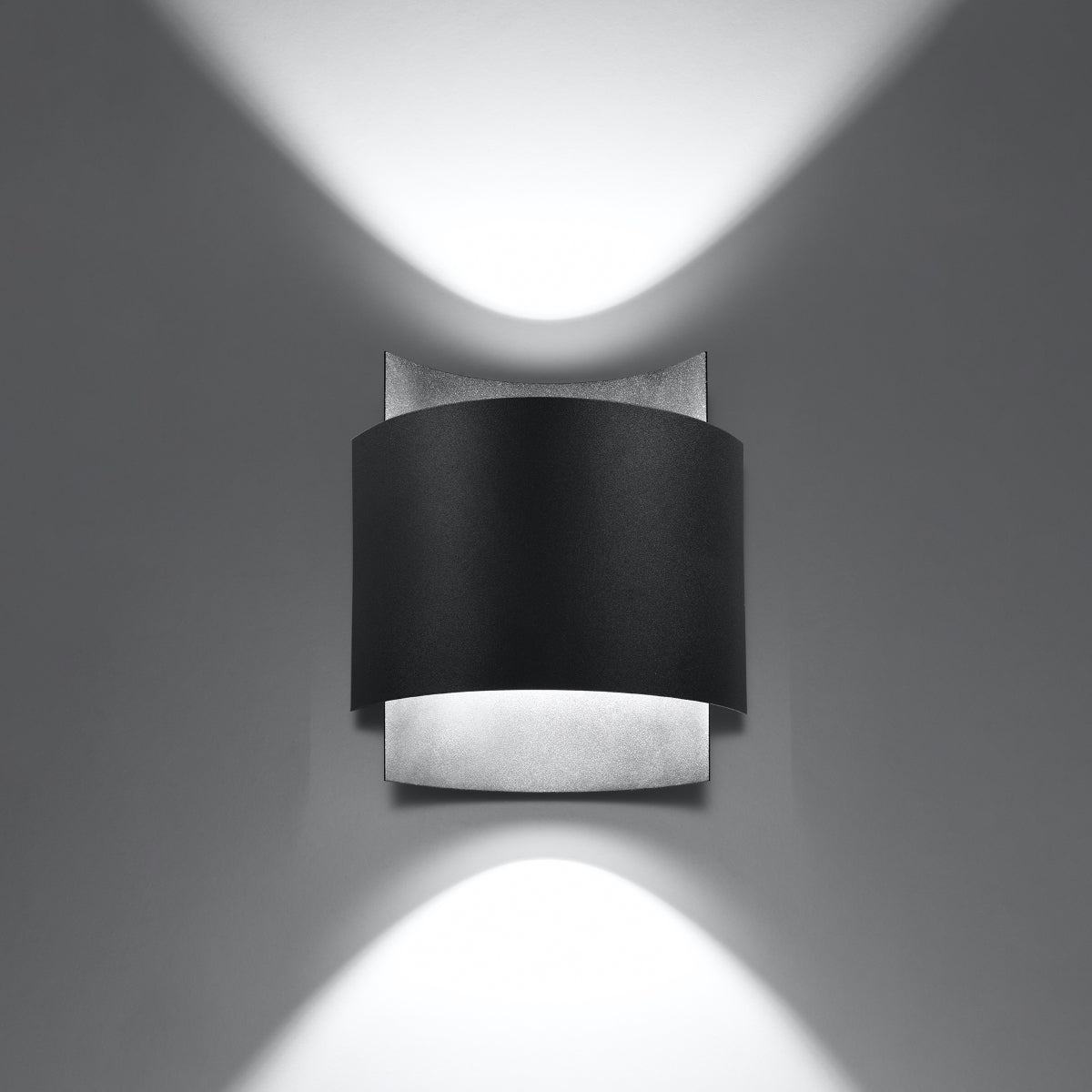 Black Double Arc Wall Light