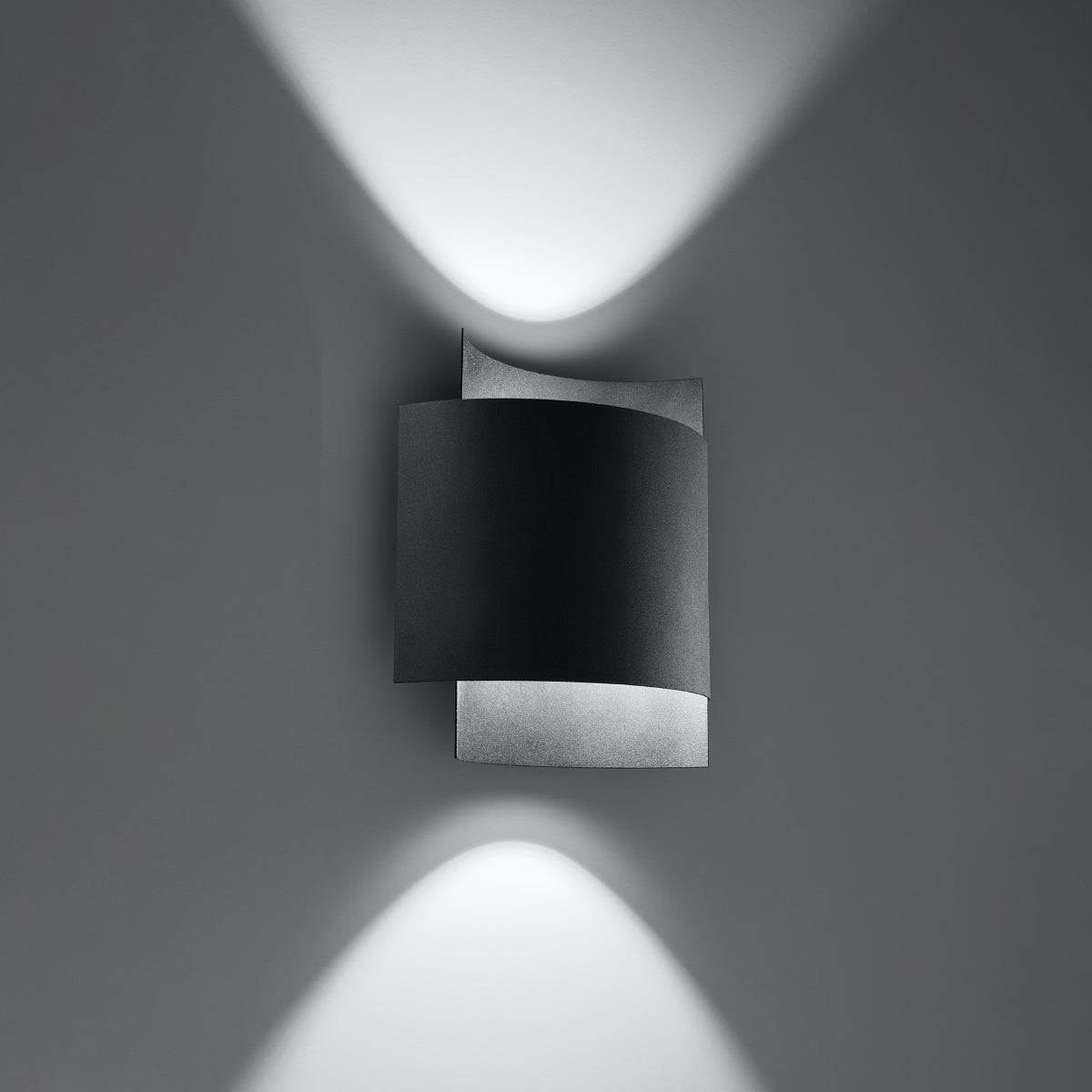 Black Double Arc Wall Light