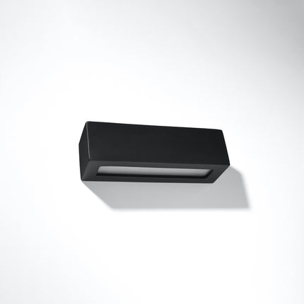 Rechteckige skandinavische minimalistische Wandleuchte in Schwarz