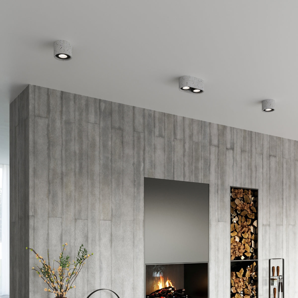 Modern Basic 2 concrete ceiling light