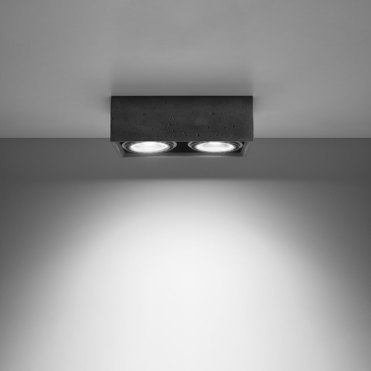 Modern Square Ceiling Light 2 Concrete