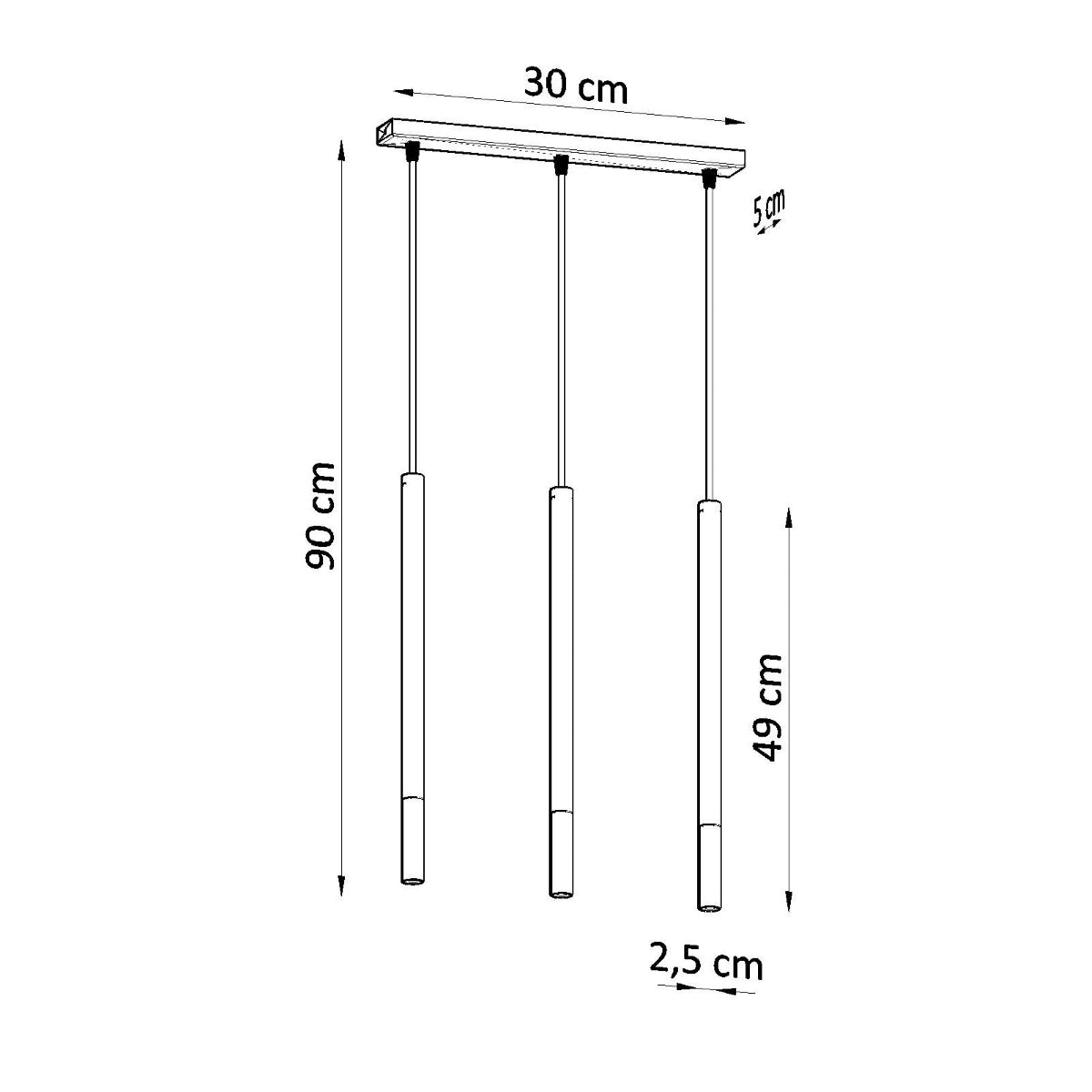 Suspension Moderne Mozaica 3L noir/doré