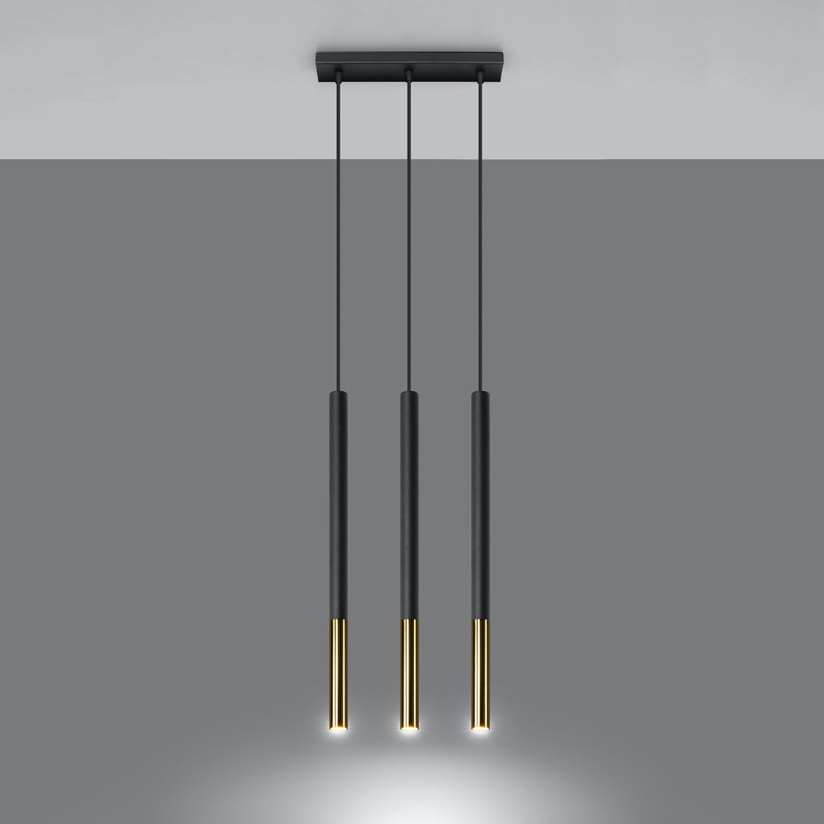 Modern Mozaica 3L black/gold pendant light