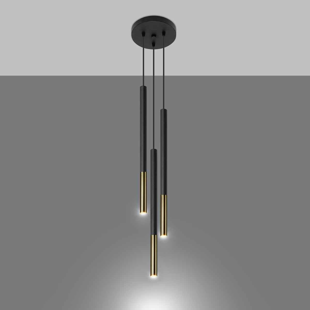 Modern Mozaica 3P black/gold pendant light