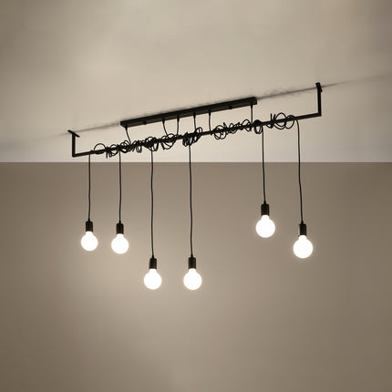 Lustre Entrelacs 6 noir