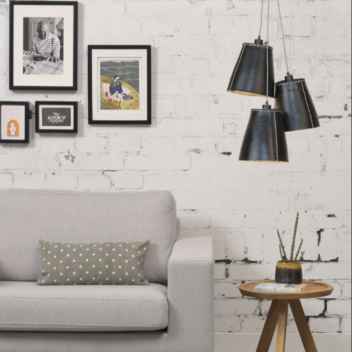 Suspension Amazon Trois Abat-Jours Noir – Taille L