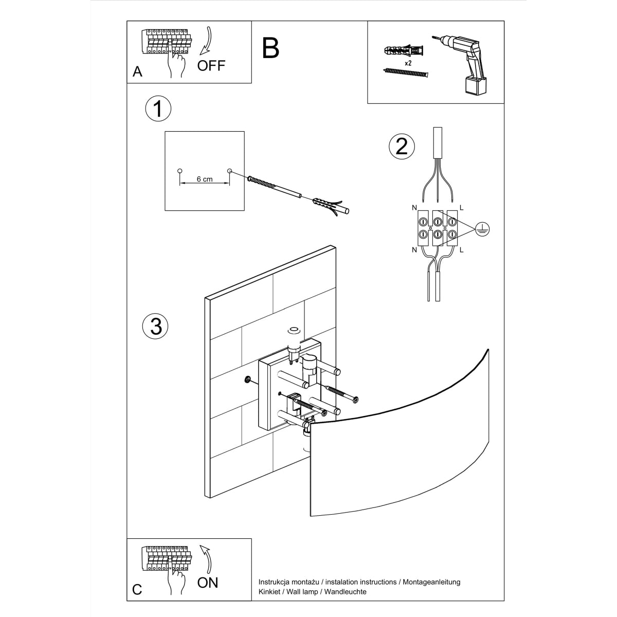 White Arc Wall Light