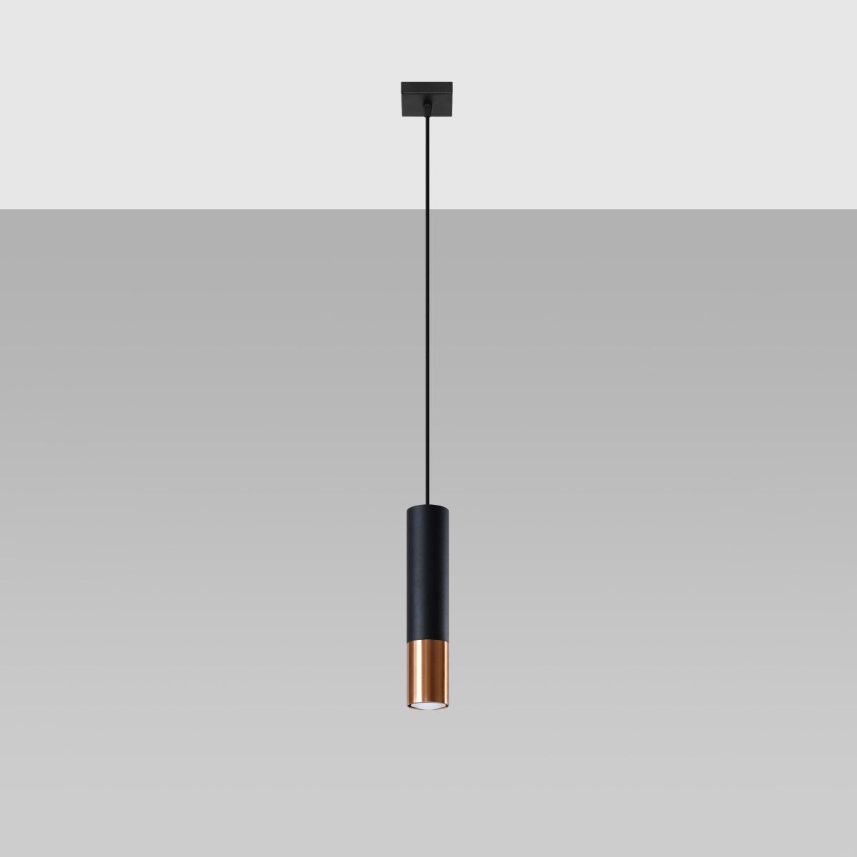 Duo Metallic 1 Pendelleuchte schwarz/kupfer