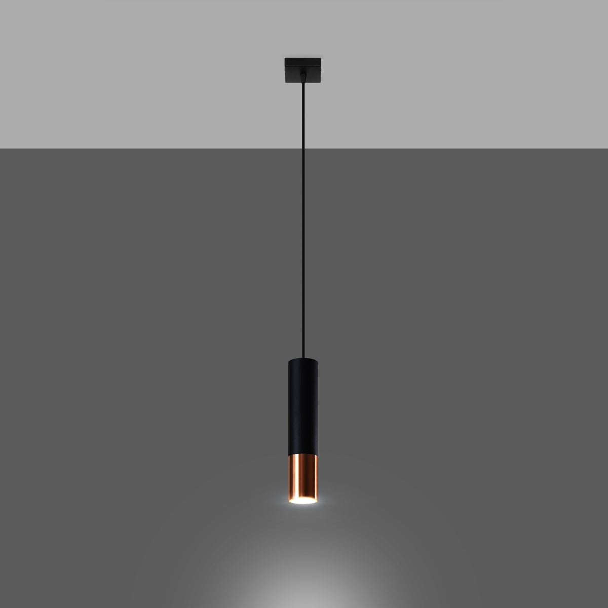 Duo Metallic 1 Pendelleuchte schwarz/kupfer