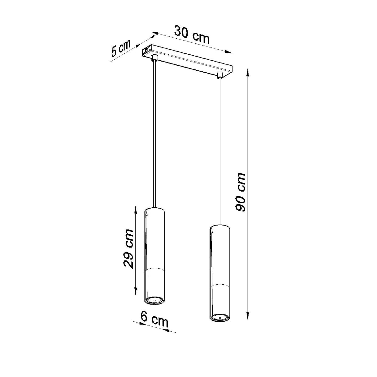 Lampe suspendue Duo Metallic 2 noir/cuivre