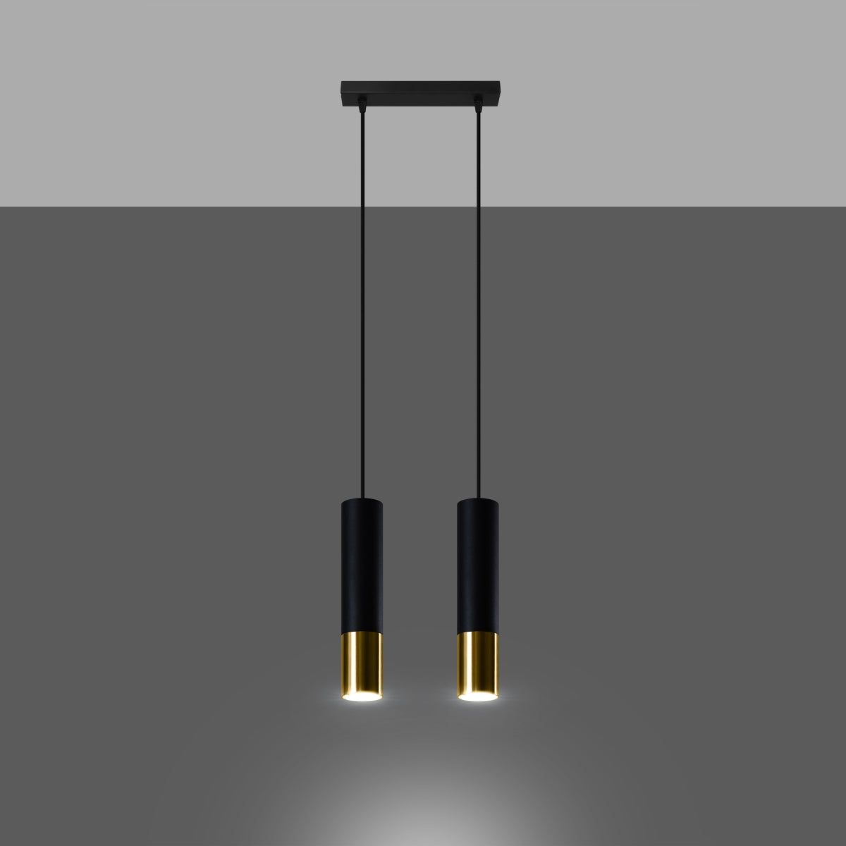 Duo Metallic 2 pendant lamp black/gold