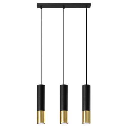 Pendelleuchte Duo Metallic 3L schwarz/gold
