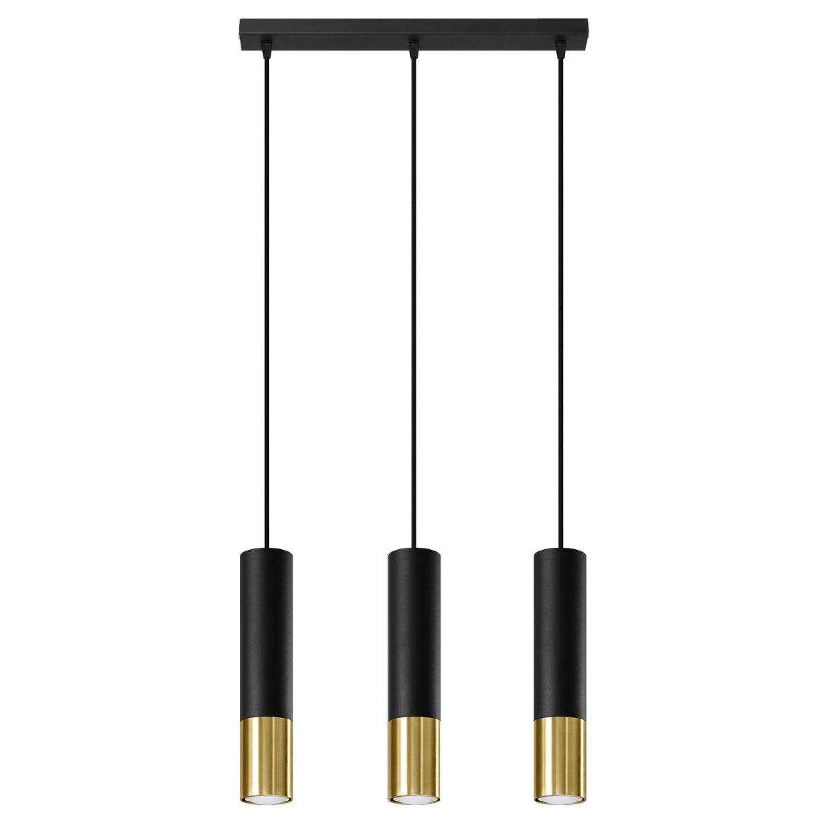 Lampe suspendue Duo Metallic 3L noir/doré