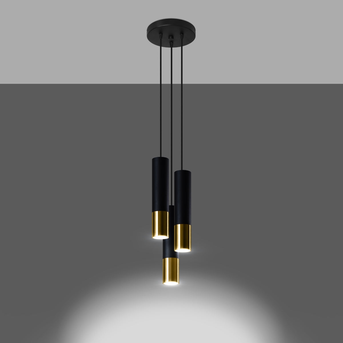 Lampe suspendue Duo Metallic 3P noir/doré