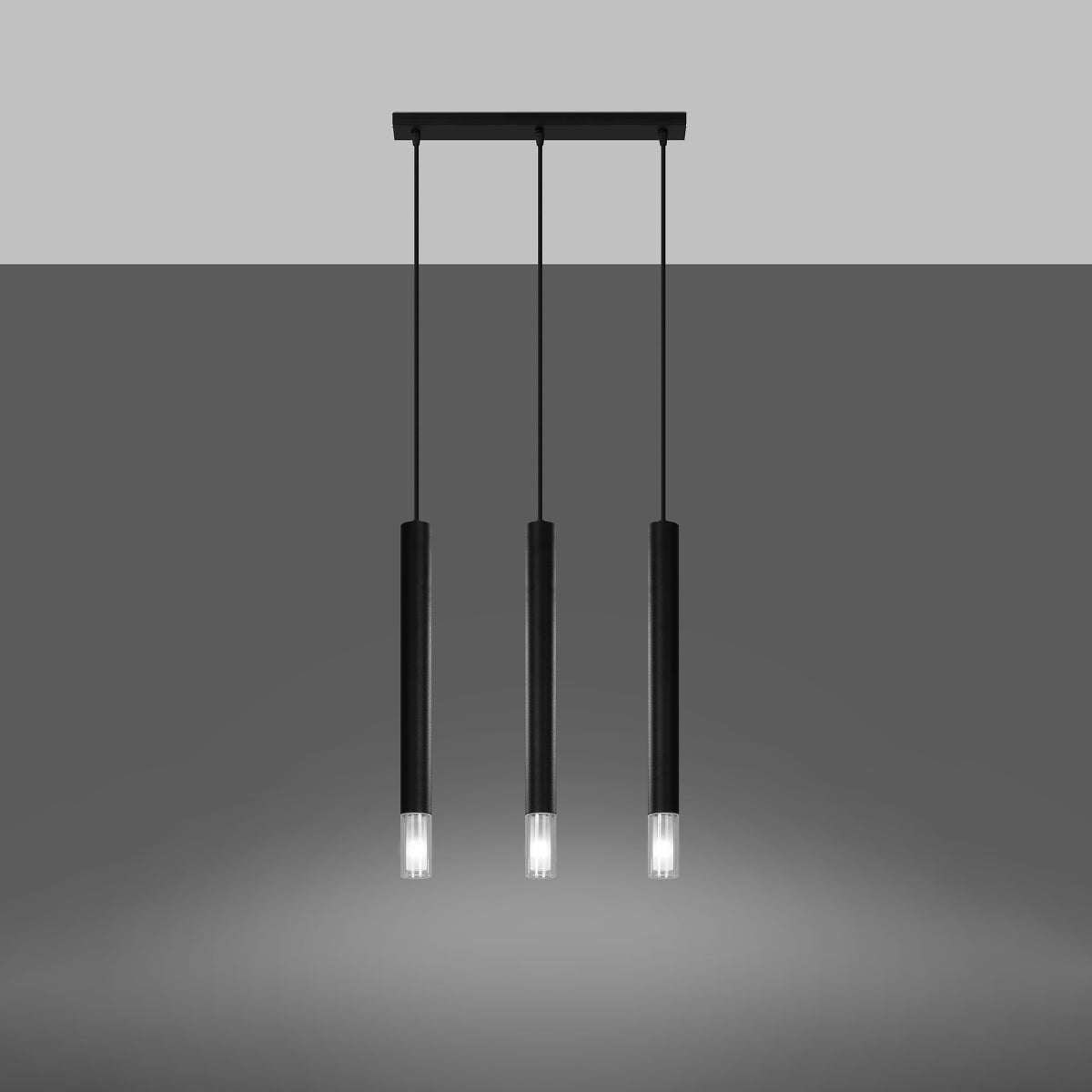 Suspension Ligne Claire 3 noir