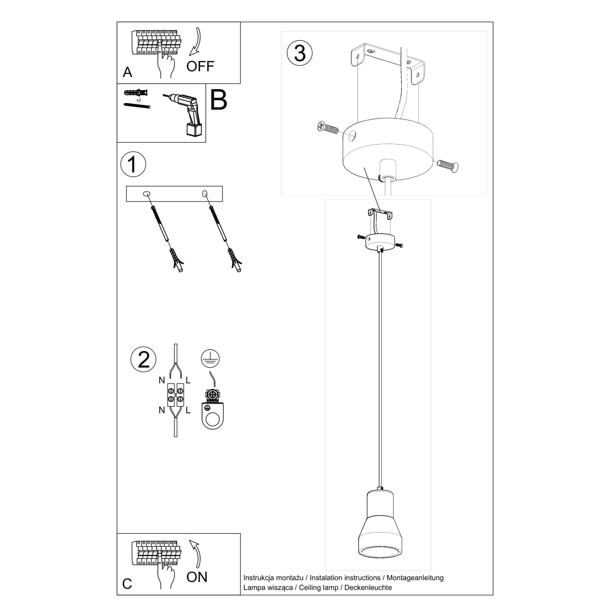 Suspension Fusion Naturelle gris