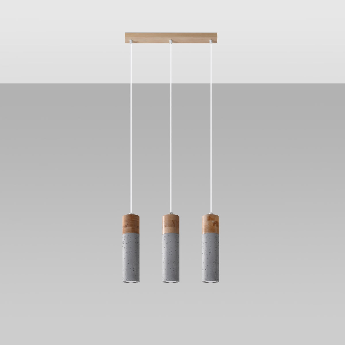 Minimalistische Pendelleuchte Fusion 3 in Grau