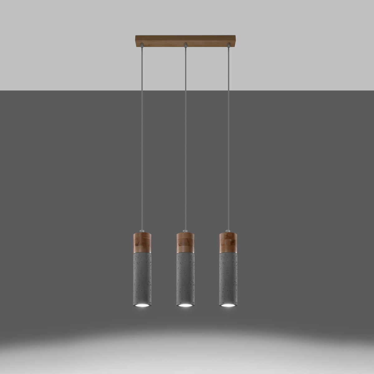 Minimalistische Pendelleuchte Fusion 3 in Grau