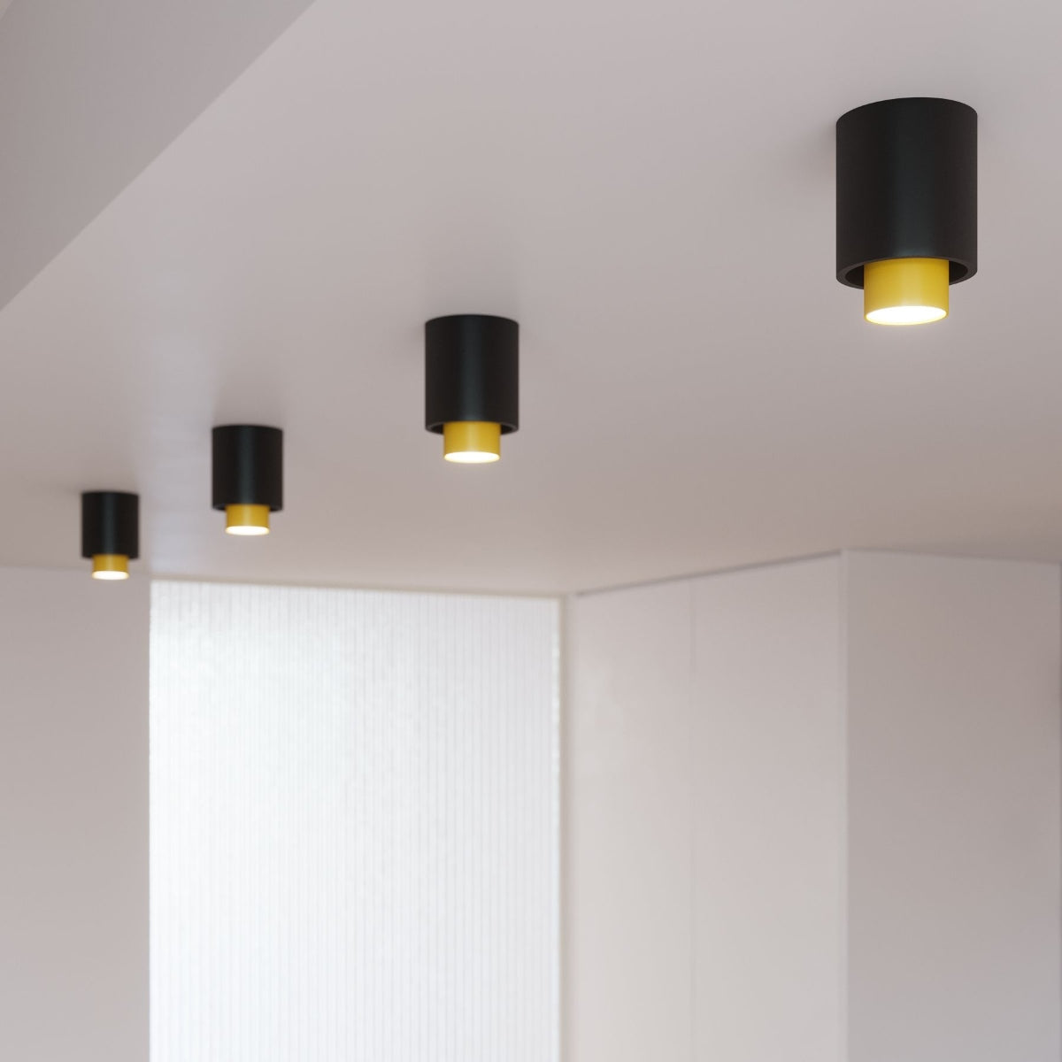 Black Double Cylinder Ceiling Light