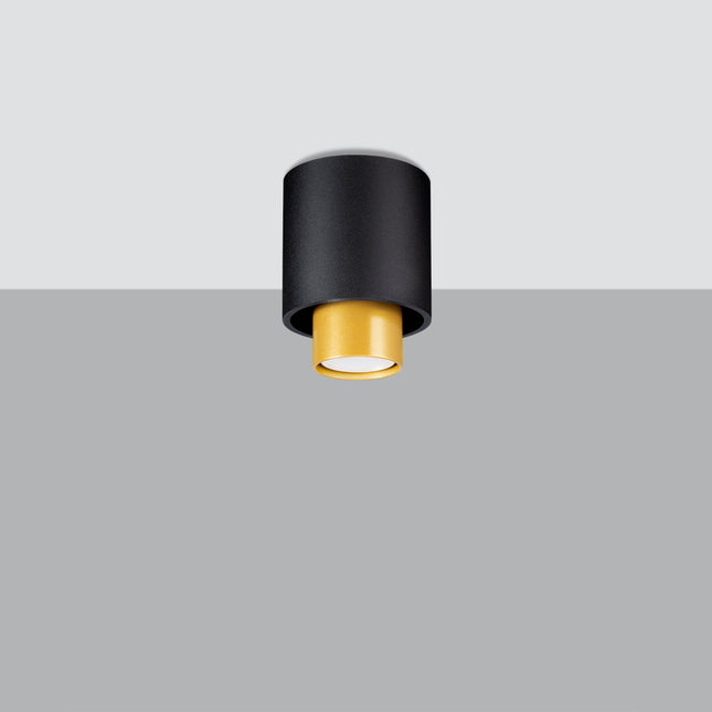 Black Double Cylinder Ceiling Light