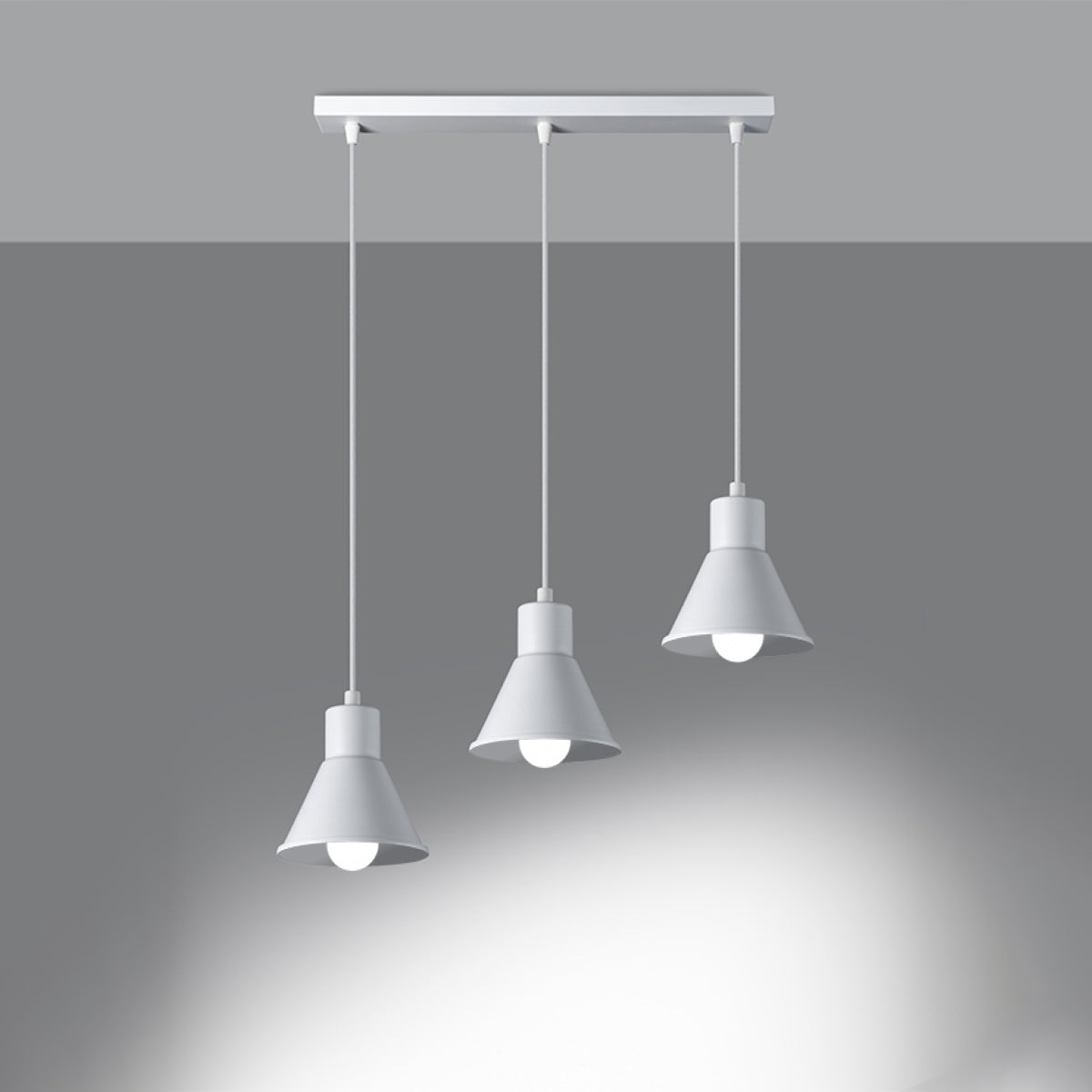 Lampe pendante Conique 3 blanc [E27]