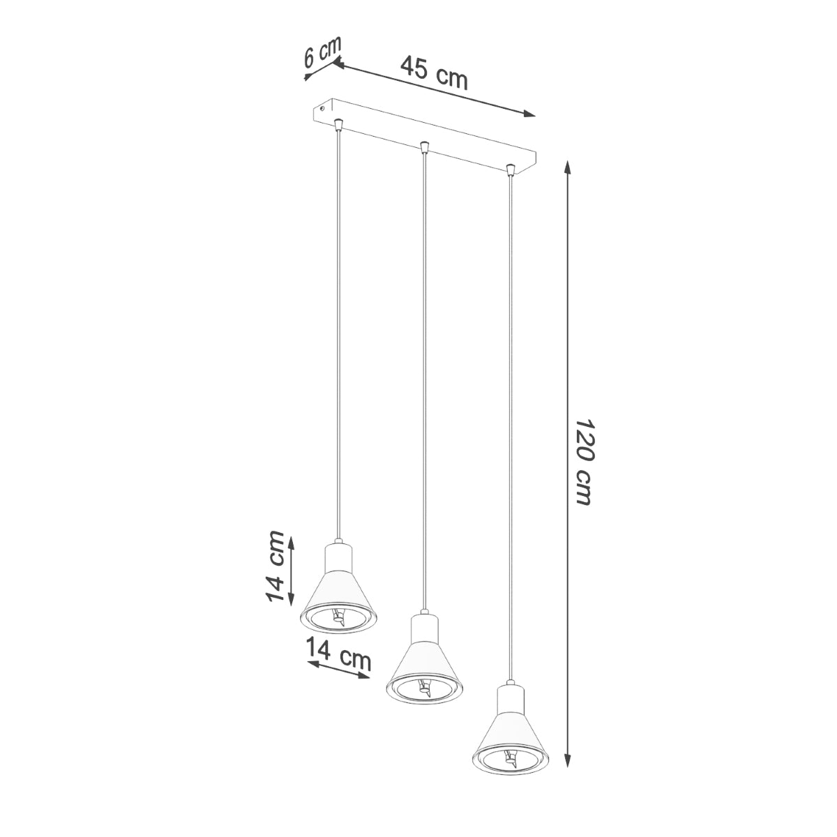 Lampe pendante Conique 3 blanc [ES111]