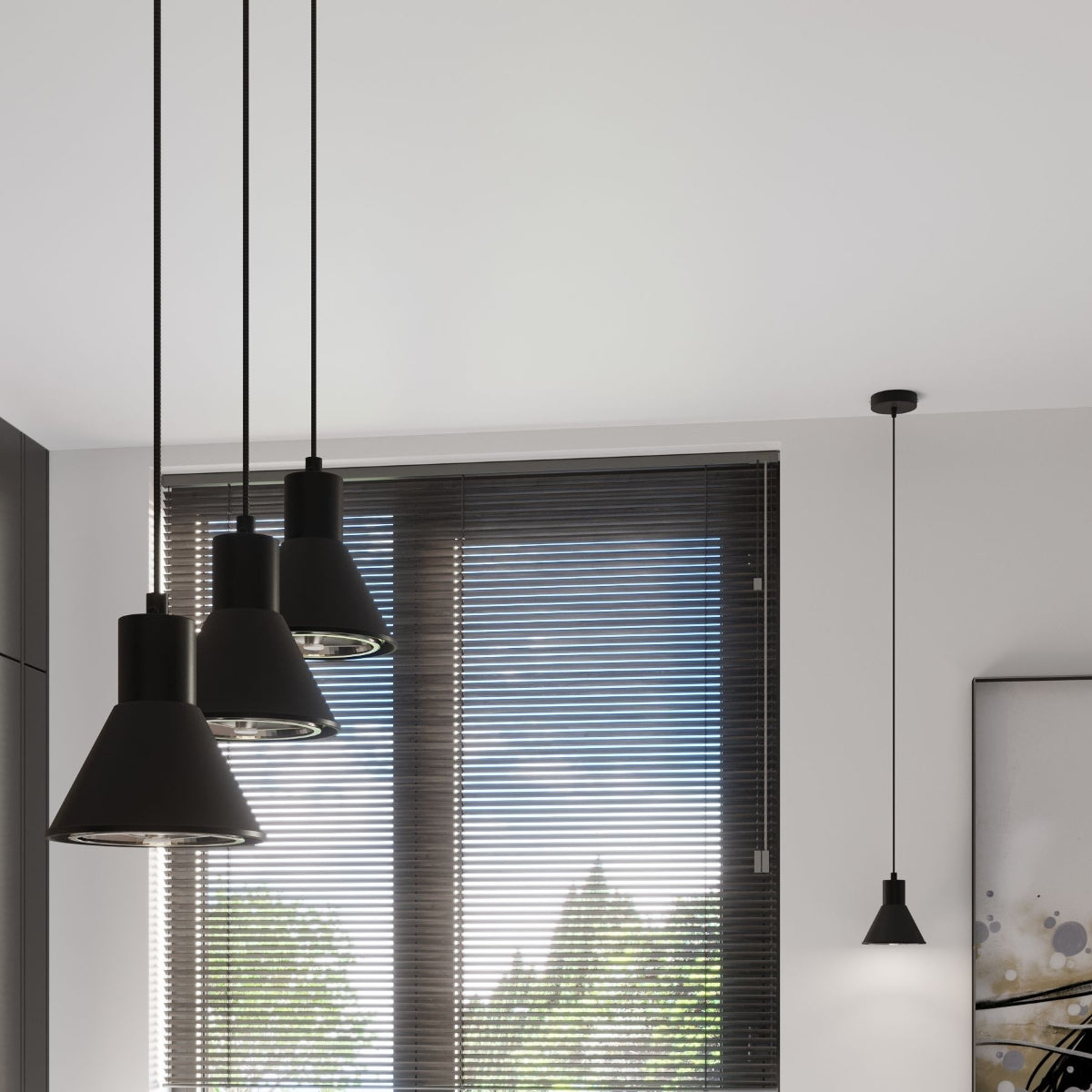 Lampe suspendue Conique 1 noir [ES111]