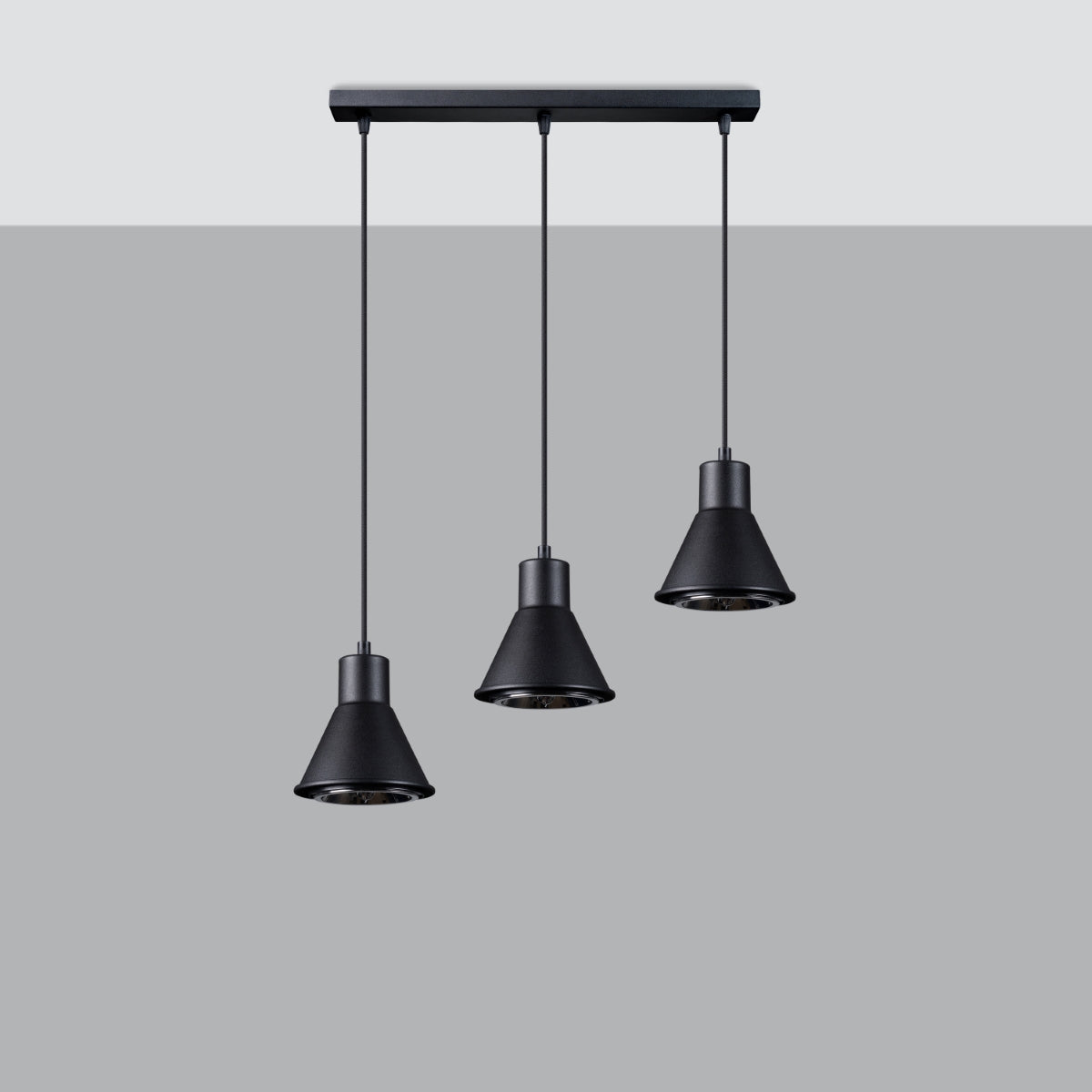 Lampe pendante Conique 3 noir [ES111]