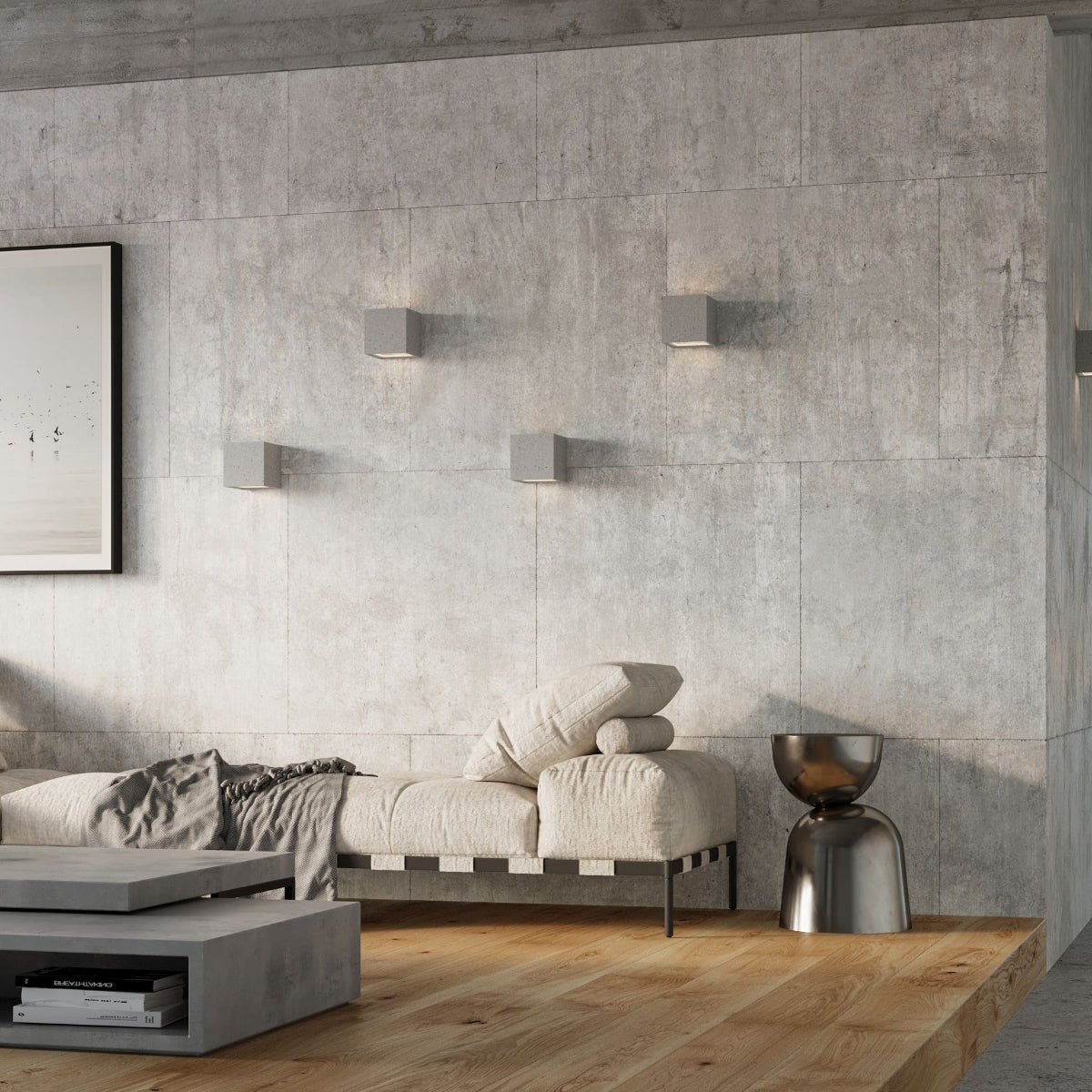 Concrete Cube Wall Light