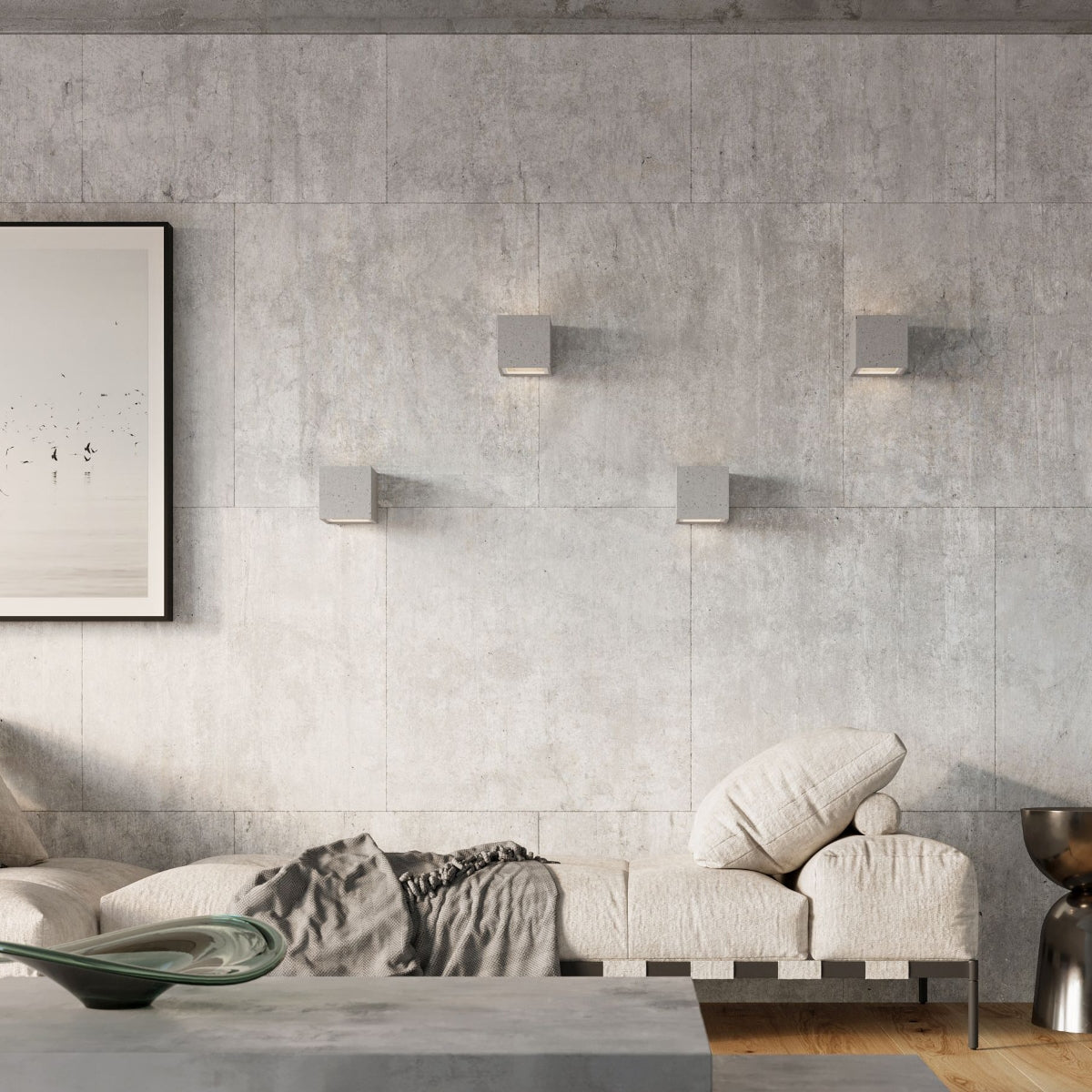 Concrete Cube Wall Light