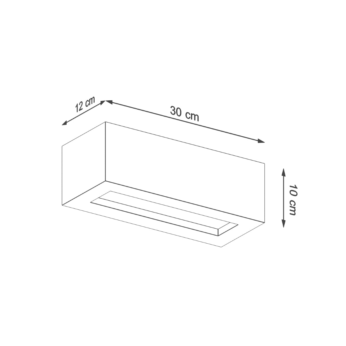 Open Rectangle Wandleuchte 30 Beton