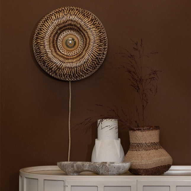 Applique Murale Barbados Bambou Naturel et Brun 35 cm