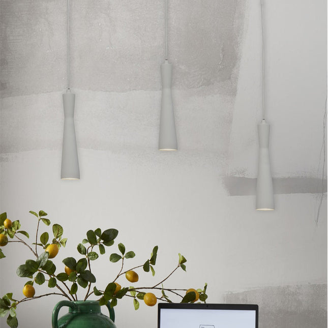 Suspension Cylindrique Bordeaux Gris Clair GU10