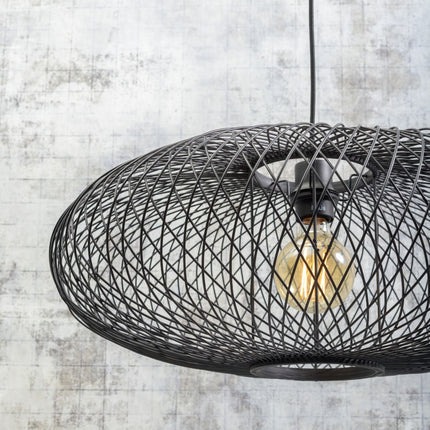 Cango Bamboo Wall Light Black and Natural 60x25 cm L