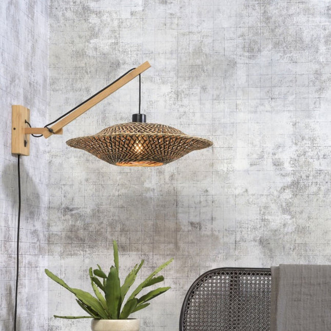 Bali Natural and Black Bamboo Wall Light 44 cm