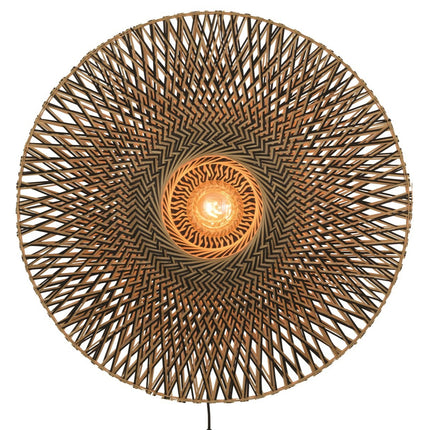 Bali Bamboo Wall Light Black and Natural 87 cm