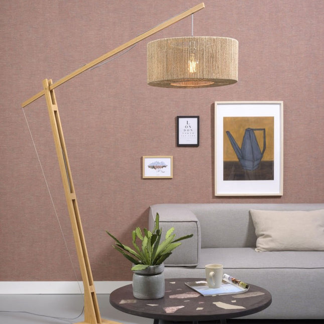 Lampadaire Iguazu Jute et Bambou Naturel 218 cm