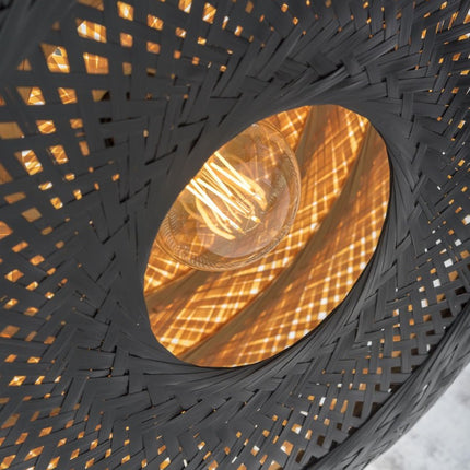 Palawan Bamboo Wall Light Black and Natural 40x15 cm