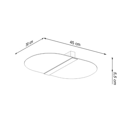 Ovale Deckenleuchte aus Glas