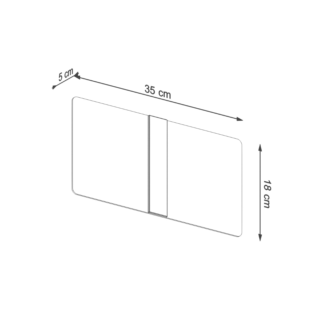 Applique Rectangle en Verre Murale